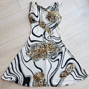 Vintage Y2k Abstract Print Women's Mini Sleeveless Dress